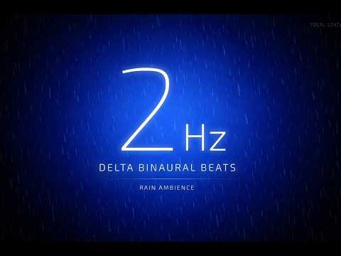 2Hz Delta Waves & Rain | 2 Hour Binaural Beats Sleep Music | Deep Sleep & Recovery