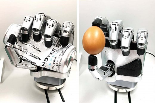 Robotic hand can crush beer cans and hold eggs without breaking them