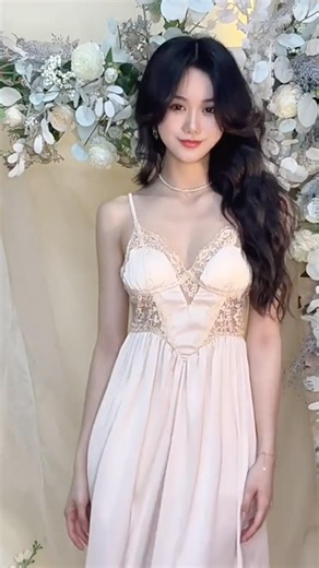 Charming Ladies Lace Tulle Open Back Slip Nightgown Lingerie Gift