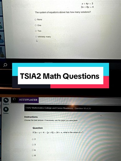 TSIA2 Math Questions #accuplacer #accuplacermath #accuplacerstudyguide #accuplacerexam