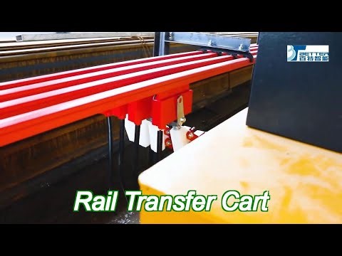 motorized rail transfer cart workshop transport with warning light