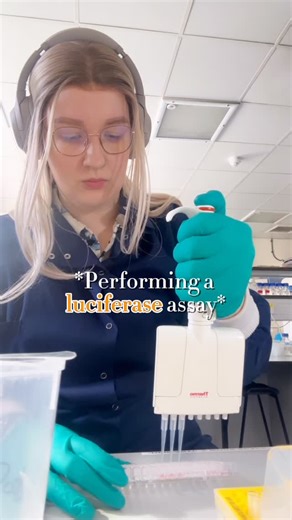 ChemTalk on Instagram: "In this video Deimante is performing a luciferase assay! Luciferase is an enzyme that’s responsible for facilitating bioluminescence, the production of light from living organisms. This assay measures how much luciferase is present in a sample. In her research of viral entry using pseudoviruses (engineered/fake viruses), she is able to see whether the pseudovirus has entered cells. Deimante is currently an MRes student studying the entry of human coronaviruses, looking fo