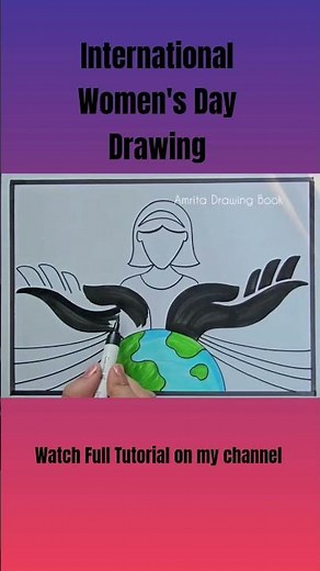 International Women's Day Drawing easy, Women's Equality poster drawing, Poster on Women Empowerment
