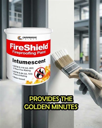FIRESHIELD INTUMESCENT FIREPROOFING PAINT #campbridgepaints #construction #firepreventionmonth