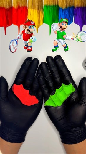 Mixing Colors Clay | Super Mario ❤️+💚=?#satisfying #colors #games #mario #supermario