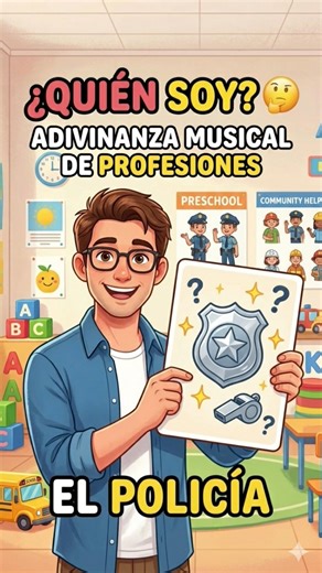 ¡Adivina la Profesión Cantando! El Policía para Niños de Preescolar 👮‍♂️ Canción Divertida