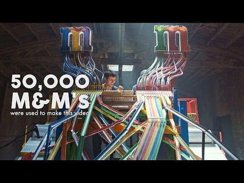 "CANDYMAN" played w/ 50,000 M&M'S! - Zedd & Aloe Blacc