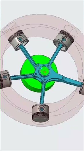 ( Radial engine with motion analysis )
