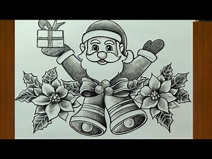 christmas day drawing for beginners with pencil sketch,how to draw santa claus for merry chrtismas,