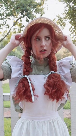 We love Anne here (hat and apron made by me!) #transition #annewithane #anneofgreengables #summervibes #foryou