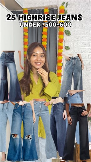 Highrise flared jeans under ₹500-600😍 #jeans #highrise #shorts #haul