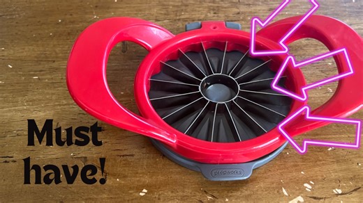 Watch Review- PrepWorks by Progressive Dishwasher Safe 16-Slice Thin Apple Slicer and Corer with Attached  on Amazon Live