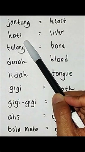 Kosakata Bahasa Inggris Anggota Tubuh #bahasainggris #vocabulary