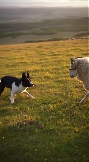 Border Collie Masterfully Herding a Stubborn Sheep – Intense Staring & Perfect Control!