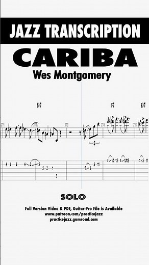 Cariba - Wes Montgomery Transcription For Jazz Guitar