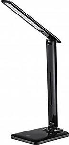 Vortex D10-BLACK LED Desk Table Lamp Foldable Eye-Caring Stepless Dimmable Study Lamp USB Charging Port Touch Switch Wireless Charging Plate Output Power 10W 3 Colors Temperature Black Color