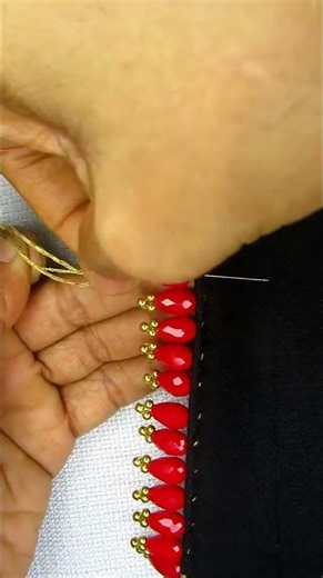 So unique border lace hand embroidery #embroidery #shorts ...