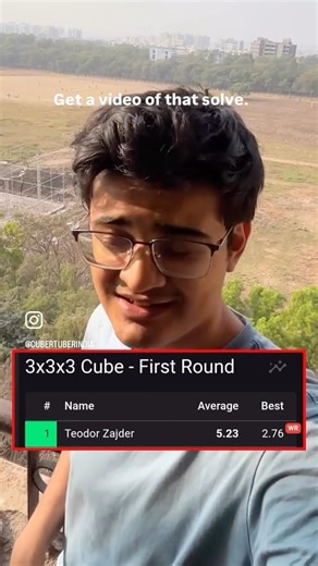 Teodor Zajder World record 2.76 WR single #rubikscube #cubing #speedcubing #wca