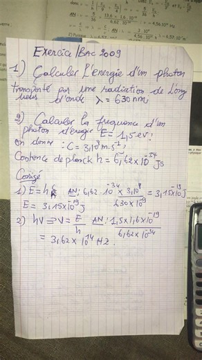 #niveau d’énergie #Tle C ,D,E#calculatrice casio#