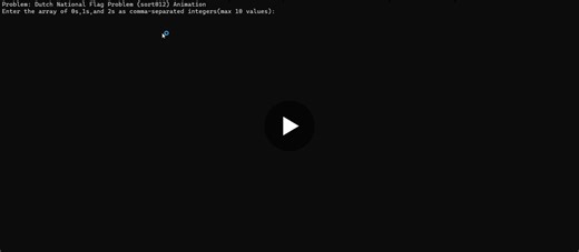 Sort an array of 0s, 1s and 2s - Dutch National Flag Problem - Animation/Visualization | Ganeshwar Behera