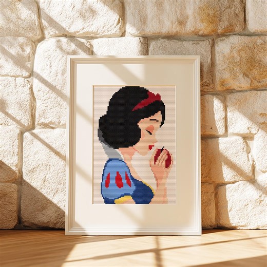 Snow White Cross Stitch Pattern Instant PDF Download, Disney Cross Stitch Pattern Princess Cross Stitch, Beginner Friendly Disney Embroidery - Etsy