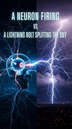 Neuron Firing vs. Lightning Strike ⚡🧠#Shorts #ScienceShorts #visualshorts