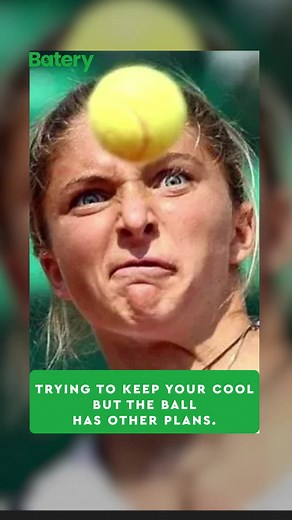 Trying to keep your cool, but the ball has other plans. 😅🎾 #GameFace #FunnyTennis #canada #tennis #batery #viralvideo #euro2024 #sport #girls #boys