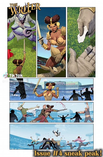 THE WRITER #4 approaches! 10/23! We’re just shy of a week and a half away! To hold you over till then, here’s a sneak peak preview featuring our series artist Ariel Olivetti incredible work! @JoshGad @Berksketches @maximusberkowitz @Dark Horse Comics ✍️ 10/23! Preorder now at your local comic shop! ⚔️ #TheWriterComic #DarkHorseComics #JoshGad #BerkowitzBrothers #ComicBookFans #ComicBookNerd #DrewBarrymoreShow #epic #ilovecomics