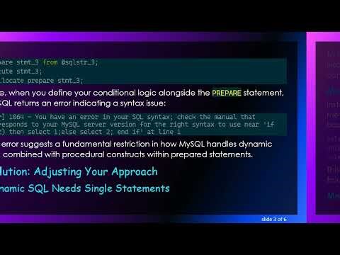 Resolving the 1064 Error in MySQL When Using Prepared Statements with If Conditions
