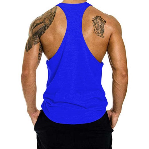 Custom Logo Breathable Cotton Bamboo Stringer Tank Workout Bodybuilding Muscle Fitness Sleeveless Gym Tank Top for Men