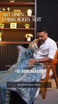 ART LINEN EMBROIDERY SUIT /https://melangedesigningstudio.com/