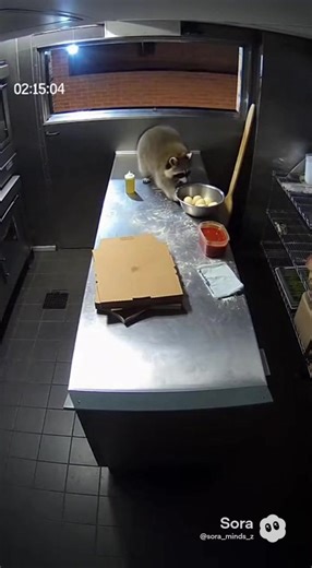 Raccoon Attack In Kitchen 😱🦝😂 #fyp #raccoon #attack #kitchen #soraai