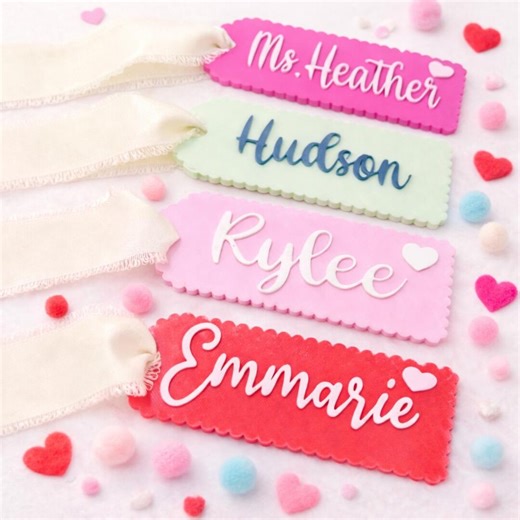 Scalloped Valentine Gift Tags; Custom Kids Basket Tag; Teacher Gift - Etsy