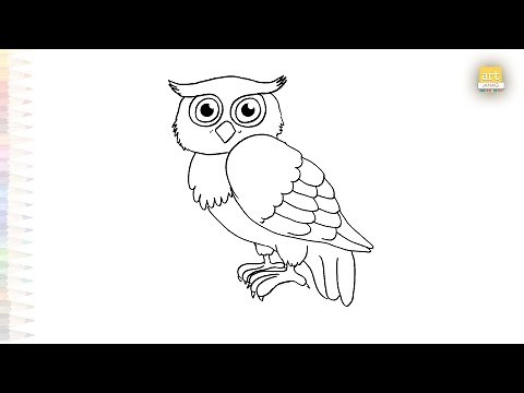 Owl easy drawing | Birds outline sketches | How to draw an Owl step by step easily | #artjanag