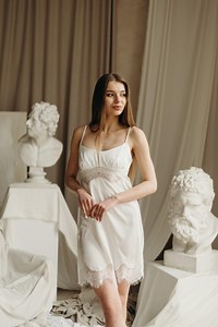 Bridal Nightgown, Ivory Silk Satin Wedding Nightgown, Bridal Peignoir, Honeymoon Lingerie - Etsy