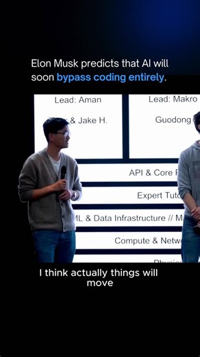 @ai.blends | Elon Musk predicts AI will bypass traditional coding entirely by end of 2026, generating binary directly rather than writing source code... | Instagram