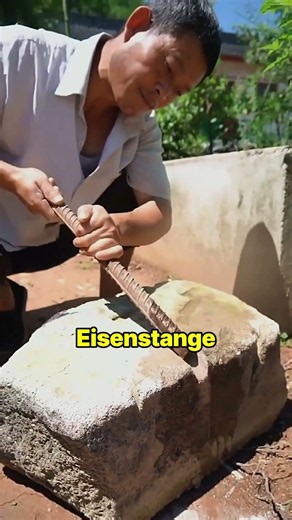 Why do people in China rub iron on stones?