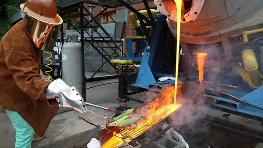 Chef Grills Steak, Volcano-Style, With Molten Lava