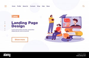 Tiny students learning online lesson via laptop flat vector illustration. Cartoon people listening computer webinar or video college lecture. Educatio Stock Vector Image & Art - Alamy