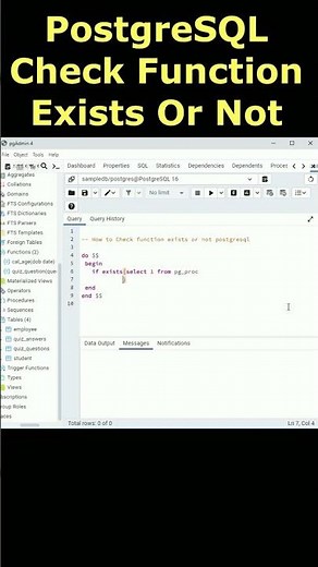 Check Function exists or not postgres #functions