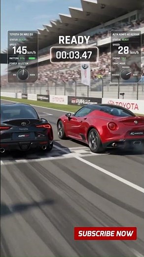 "Toyota GR MR2 EV vs Alfa Romeo 4C Reborn — Real Speed, Real Time, 1KM Finish Line 🏁"