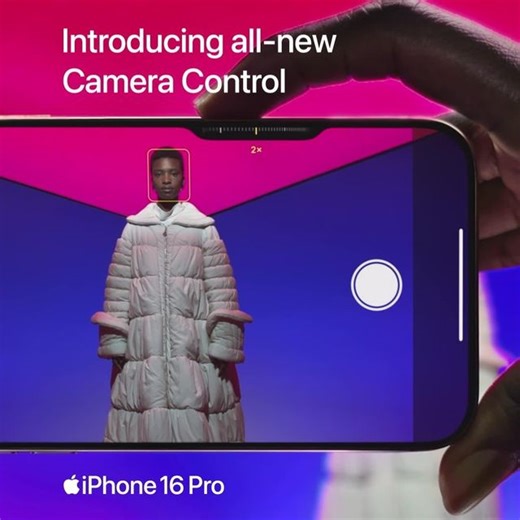 apple on Instagram: "Touch. Zoom. Click. Quick. All-new Camera Control on iPhone 16 Pro."