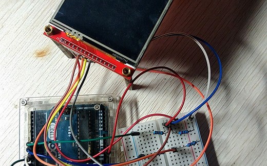 3.5" 带触控 TFT 屏， 经 SPI 连接到 Arduino UNO，显示图形 - 软硬件使用注意事项。