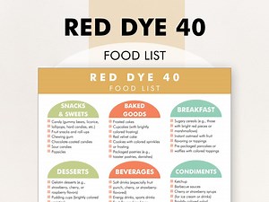 Red 40 Foods, Red Dye 40 Foods List, Red Dye Foods, Foods to Avoid With a Red Dye 40 Allergy - Etsy