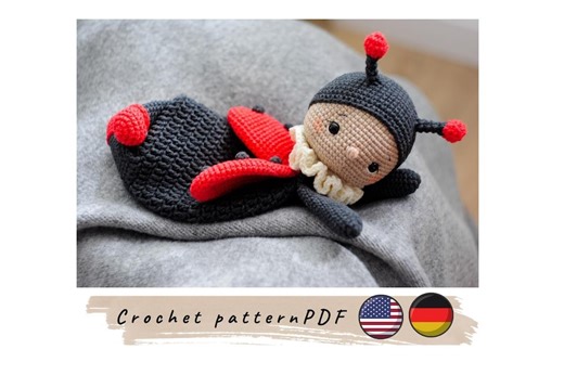 Ladybug Lovey Blanket Pattern. the Playful Baby Blanket. Snuggler Baby Blanket Pattern. Cute Crochet Ladybug Pattern. Amigurumi for Baby. - Etsy