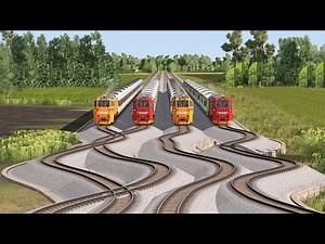 4 Kereta Api Melewati Rel Super Berantakan