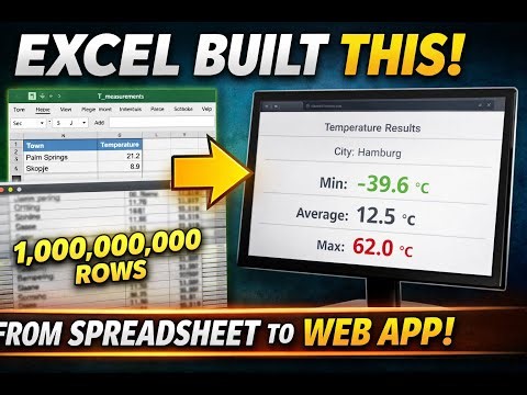 I Gave Excel One Billion Rows… and It Built a Web App
