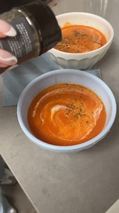 Tomato Basil Soup is a cozy fall classic - minimal ingredients, easy prep, and it can work as a side dish or the main course! Find the recipe here: https://bit.ly/3RrYIPA and tag a friend who would love this soup. #TomatoSoup #EasyRecipes #PamperedChef #letsgetcooking | Pampered Chef