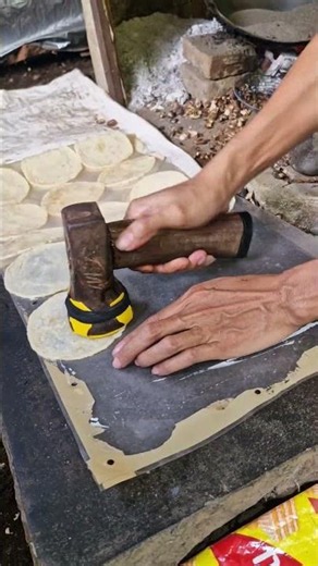 Skills for making emping with simple tools-Agriculture farming #shorts