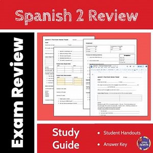 Spanish 2 Final Exam Review Guide Packet - Editable - Descubre/Senderos